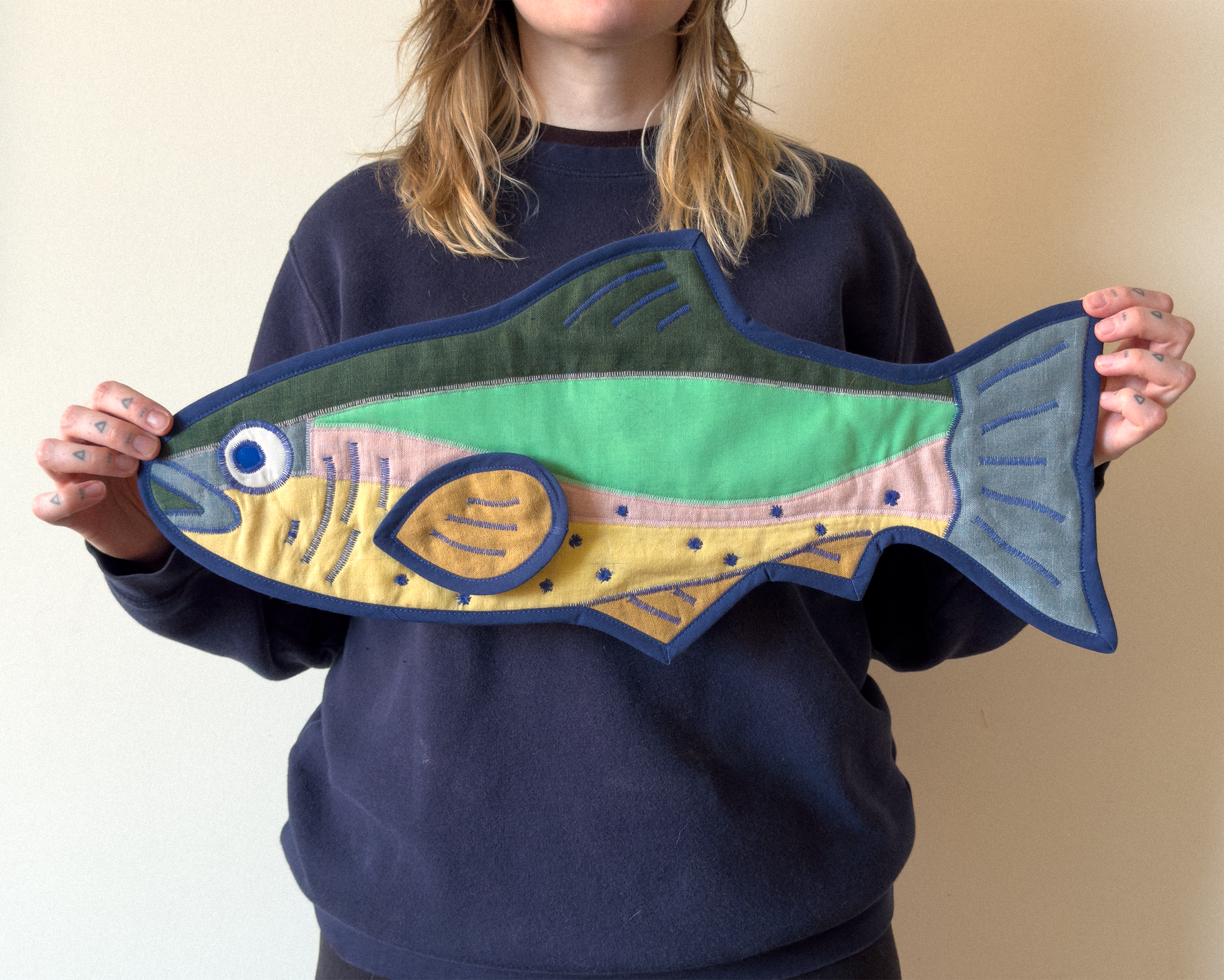 rainbow trout wall quilt