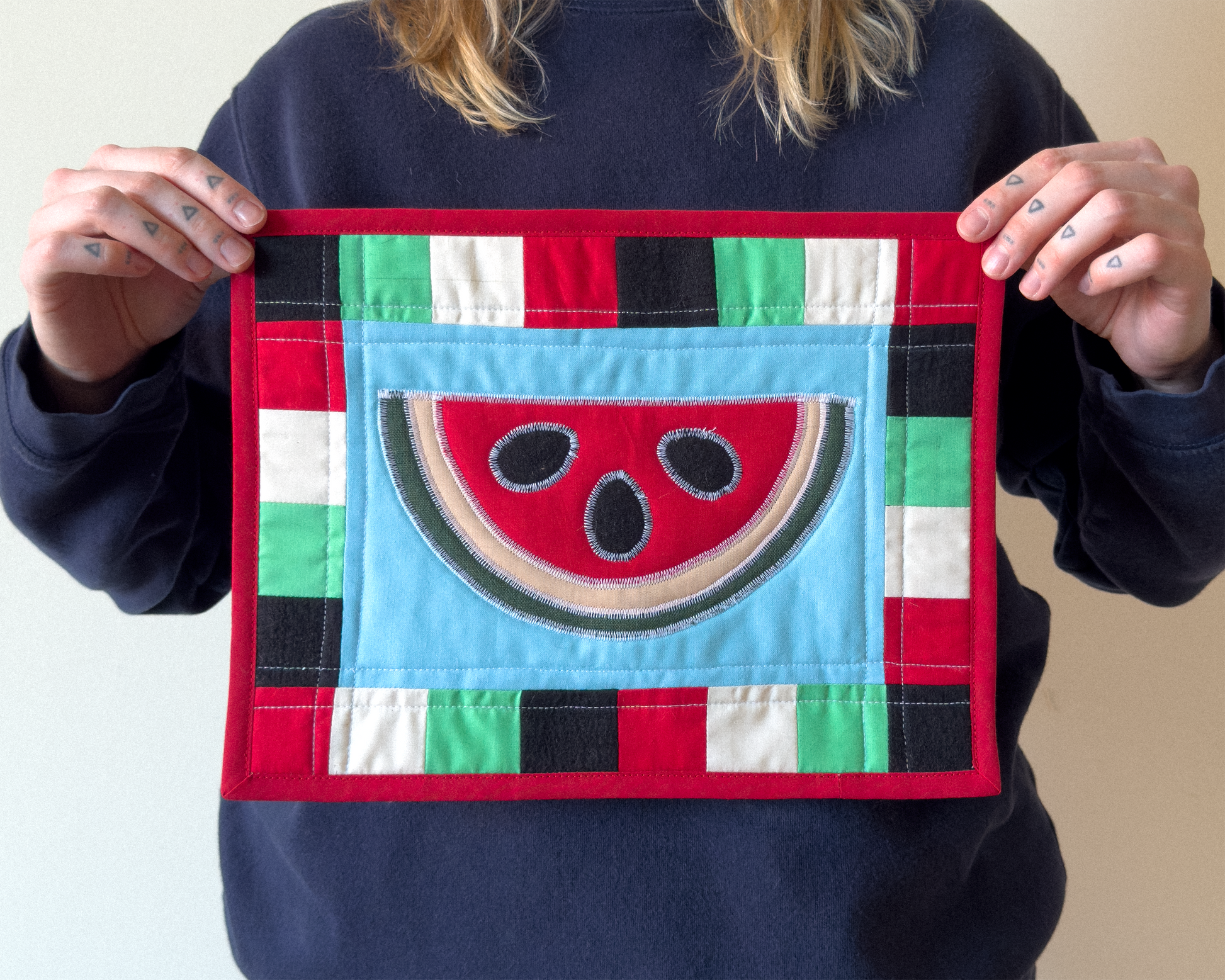 patchwork watermelon wall quilt