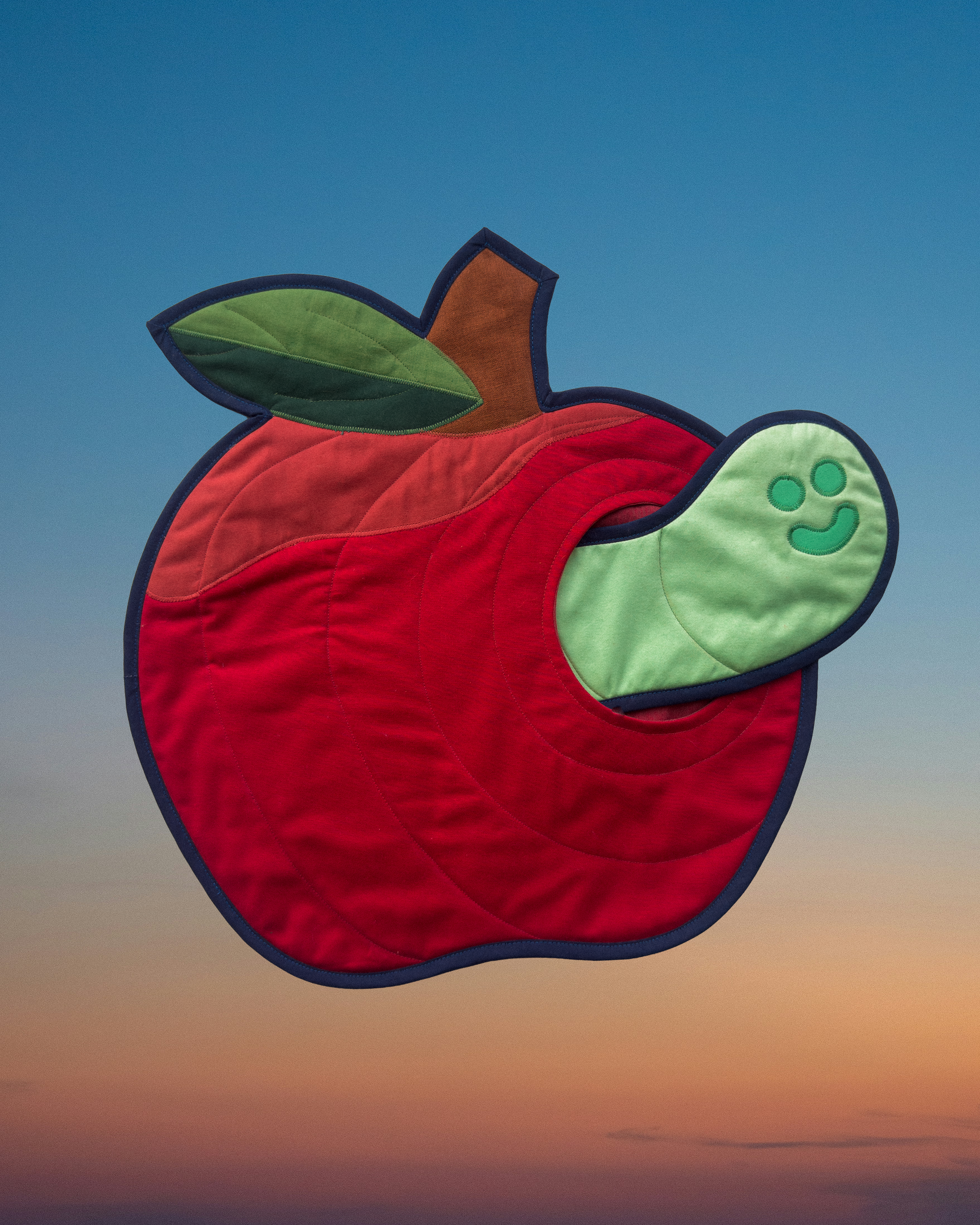 wormy apple wall quilt