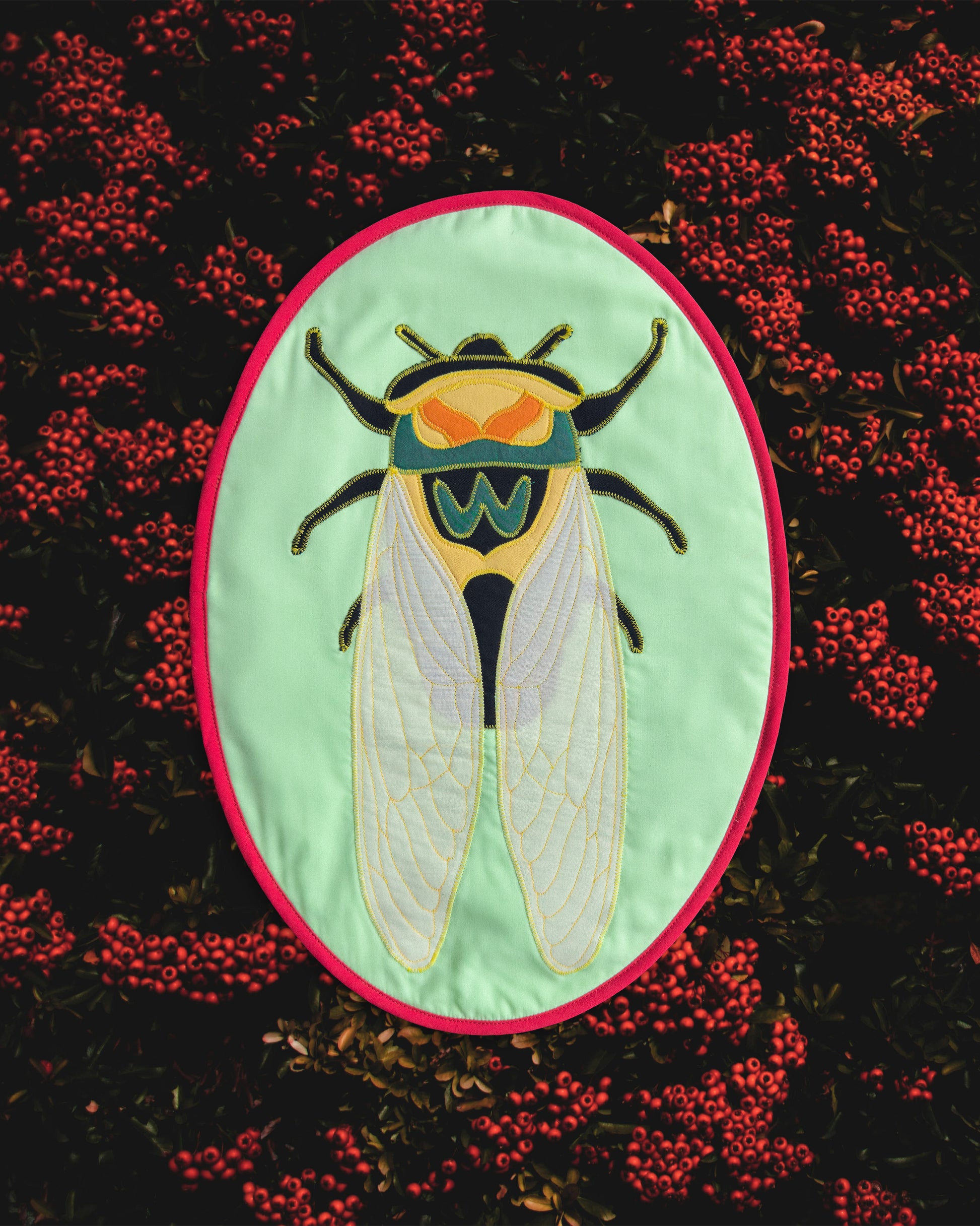 cicada wall quilt