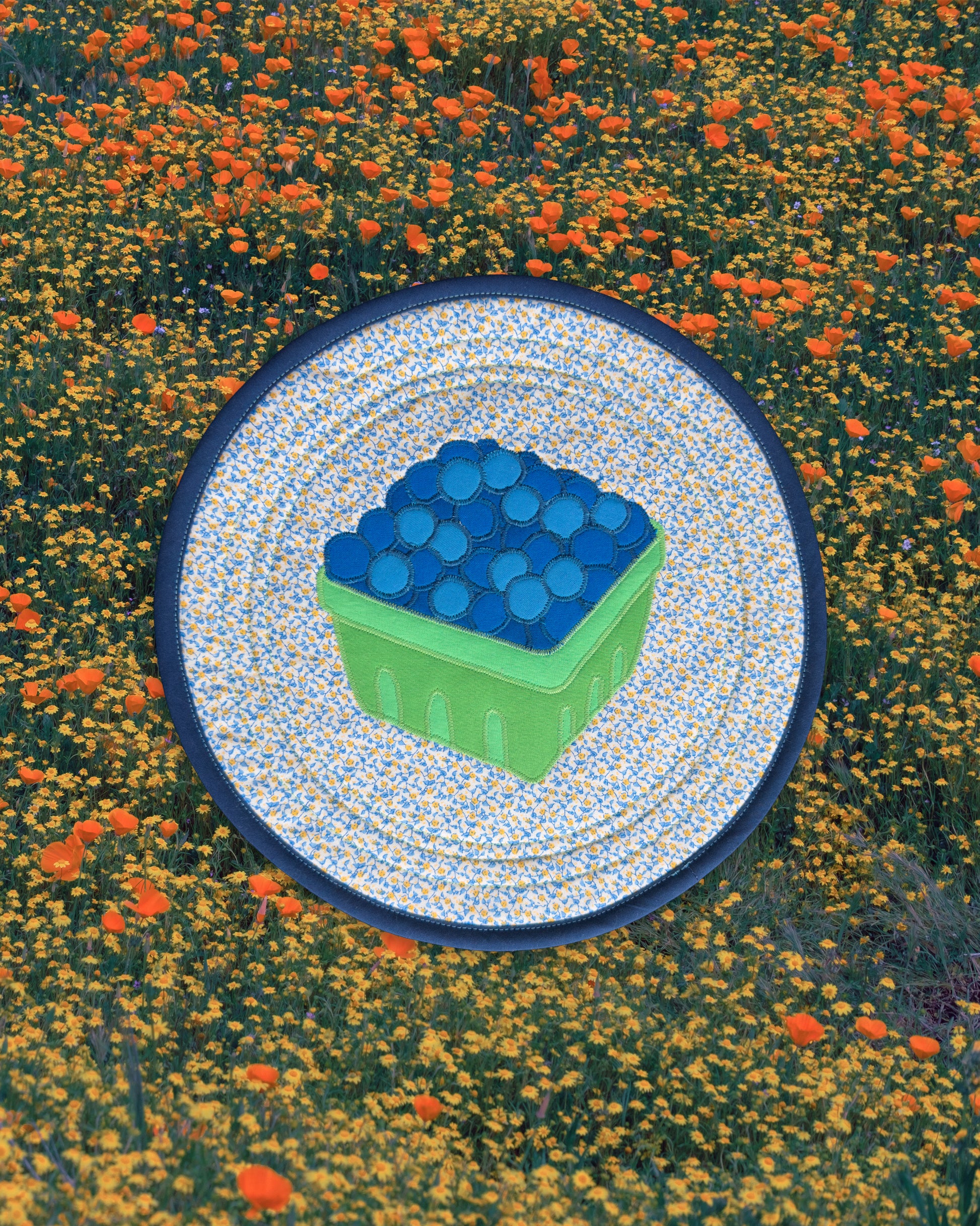 market blueberries wall quilt