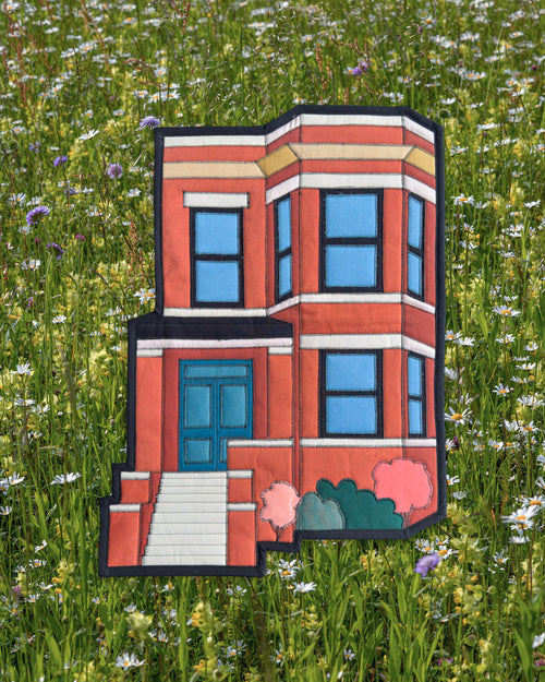 chicago two-flat wall quilt