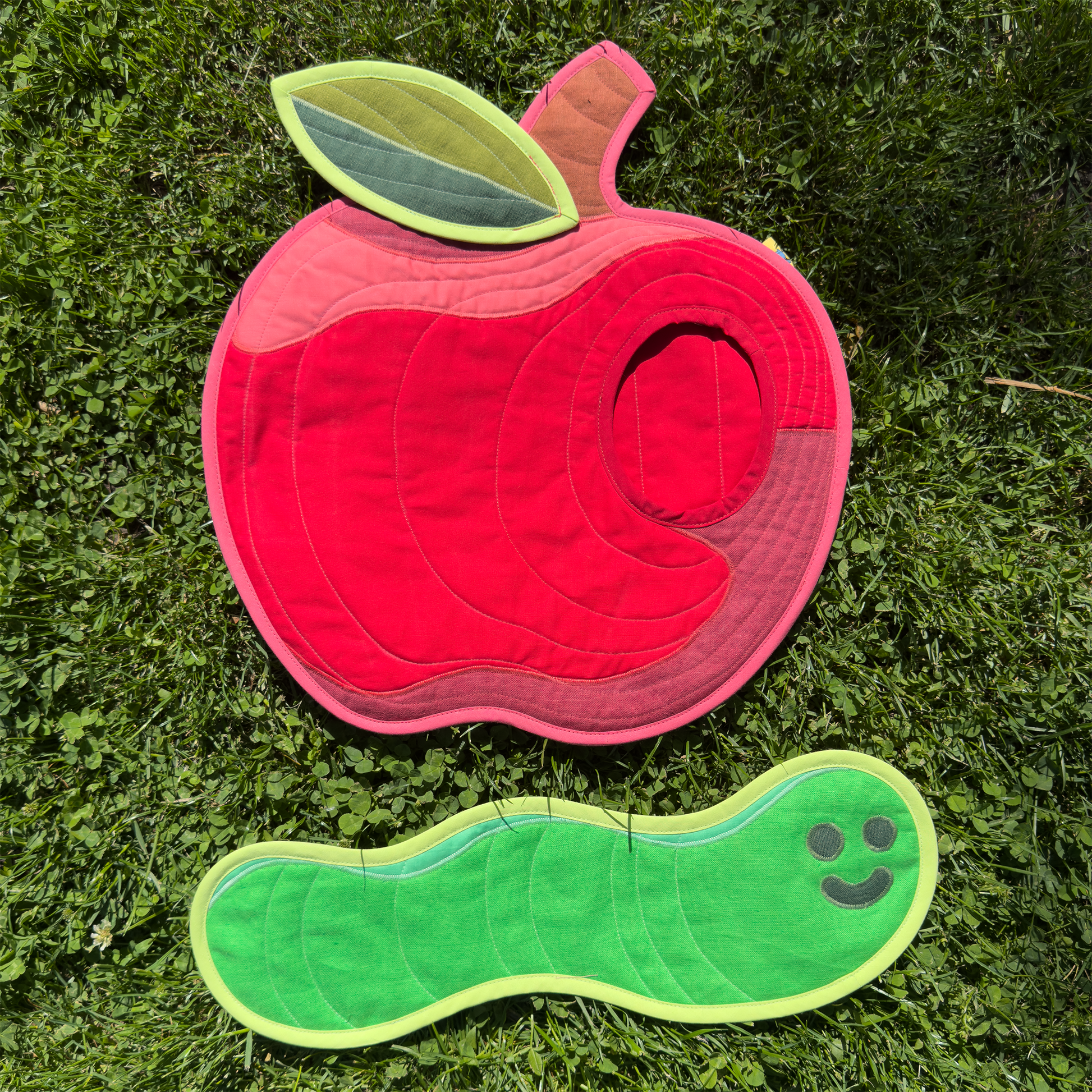 wormy apple wall quilt