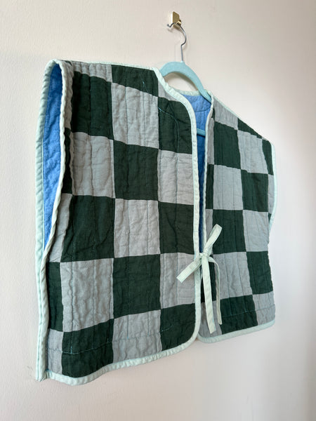 checkerboard quilted vest