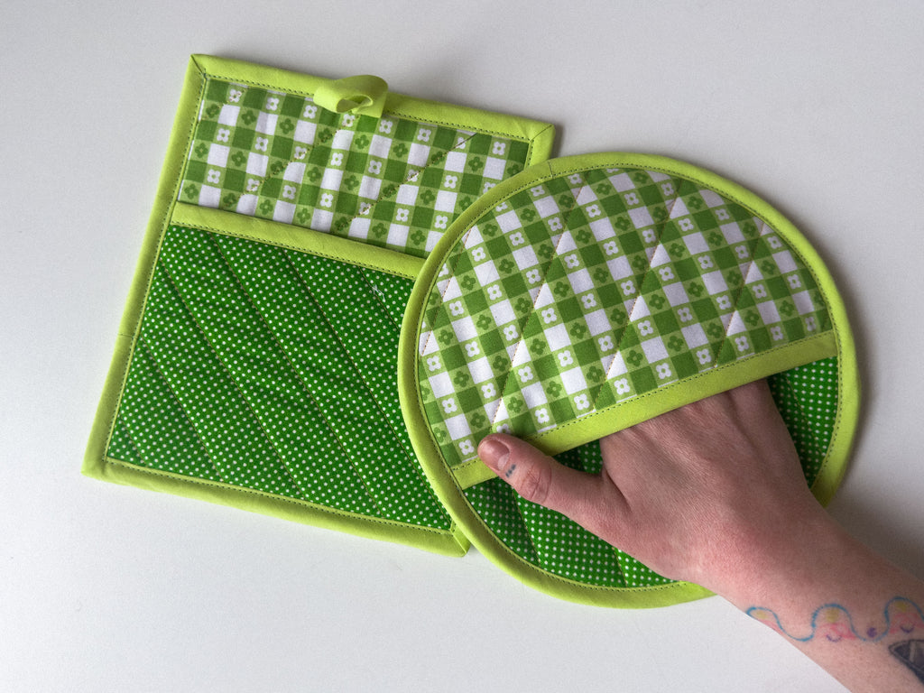 mod green pot holder set