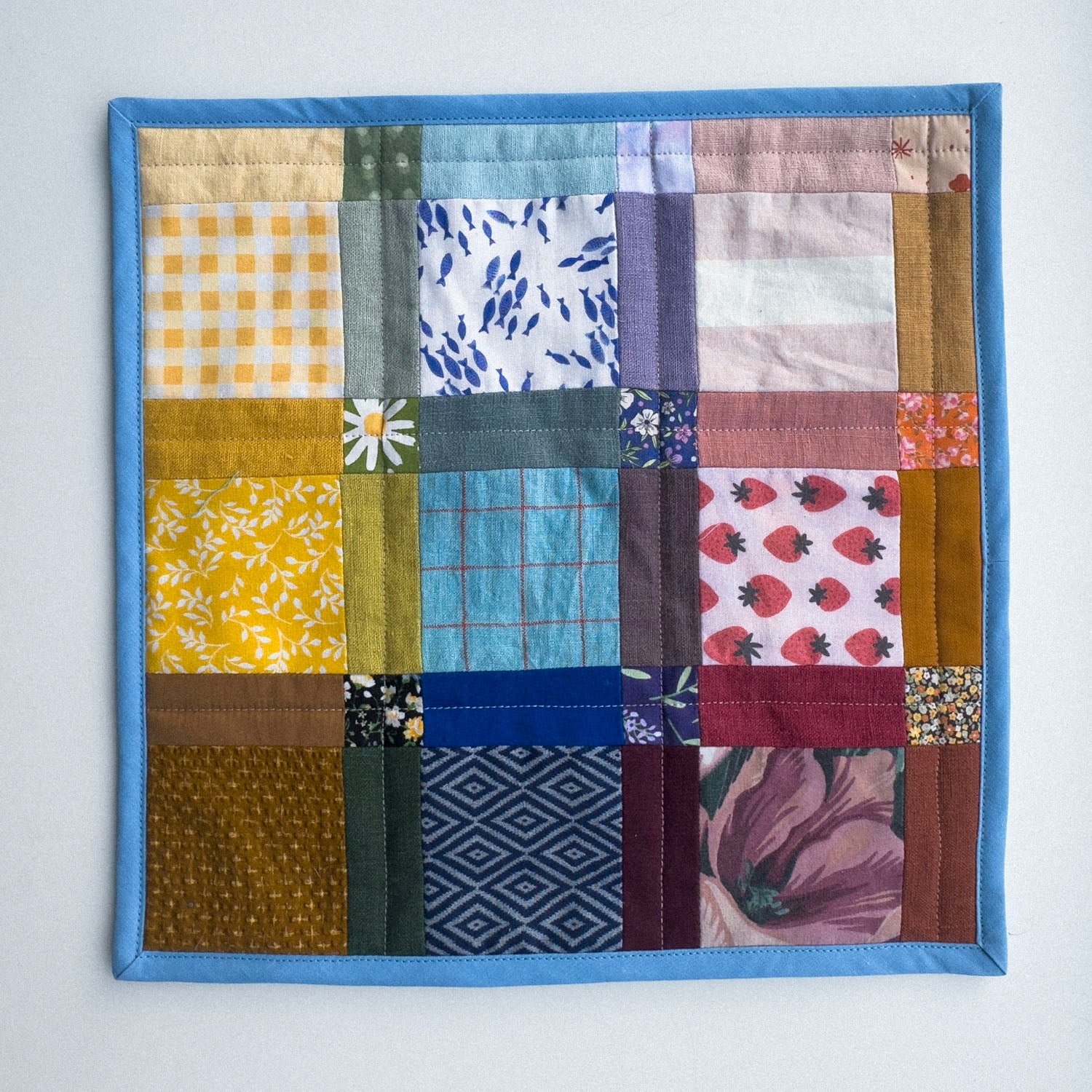 rainbow patchwork wall quilt