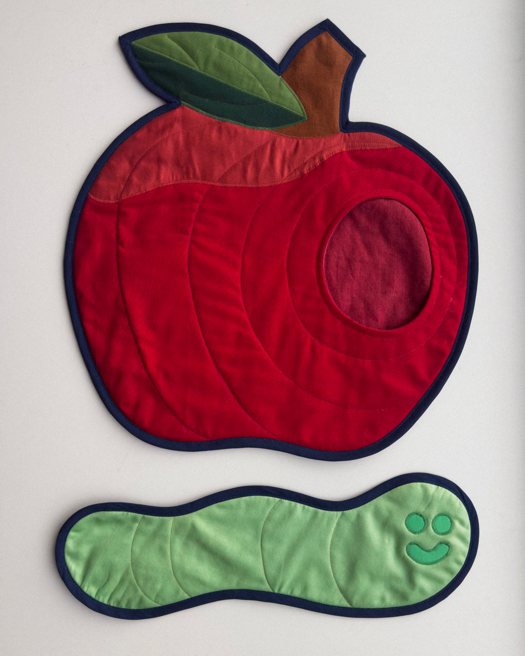 wormy apple wall quilt