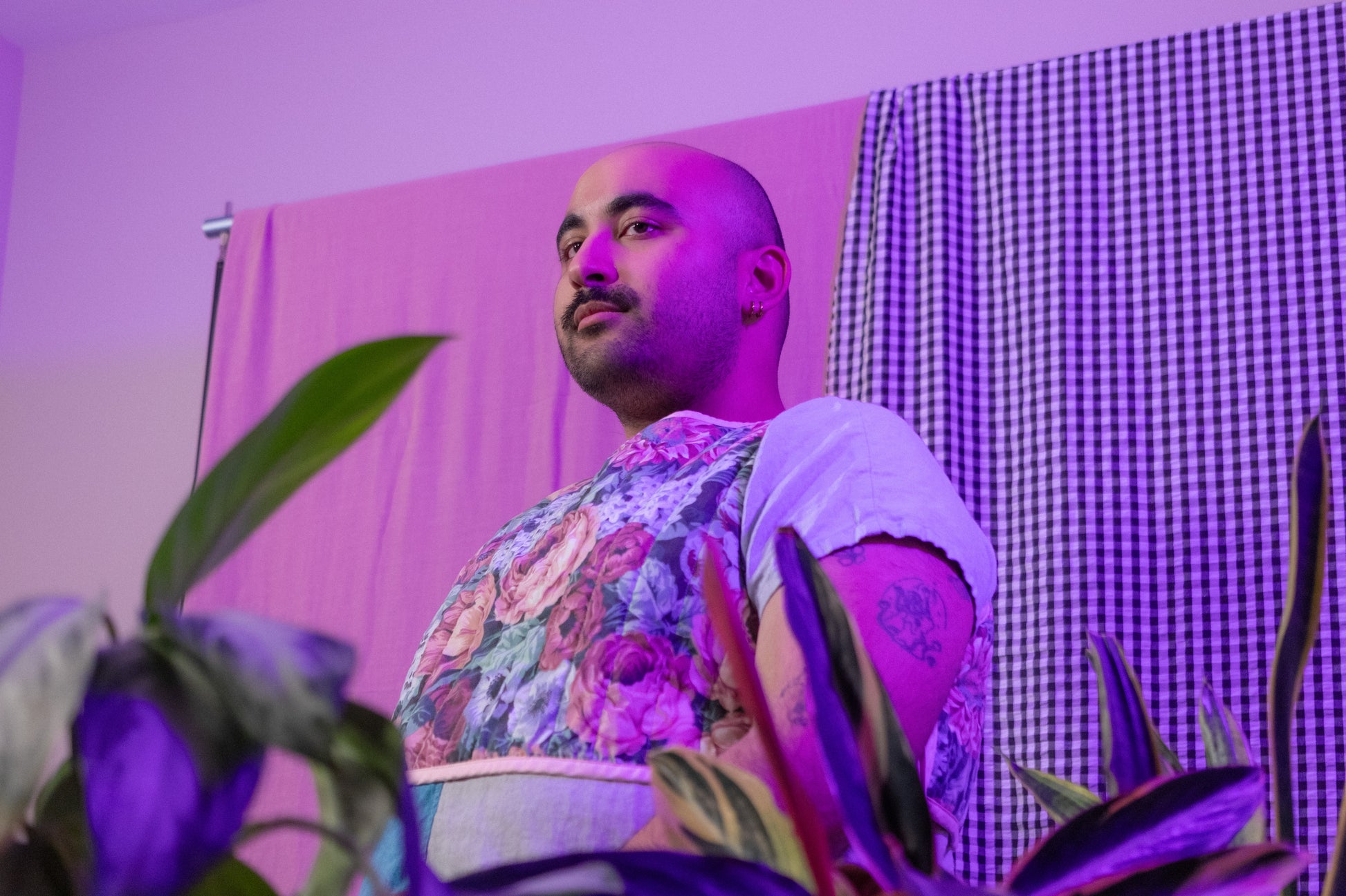 quilted reversible tie vest: pastel floral