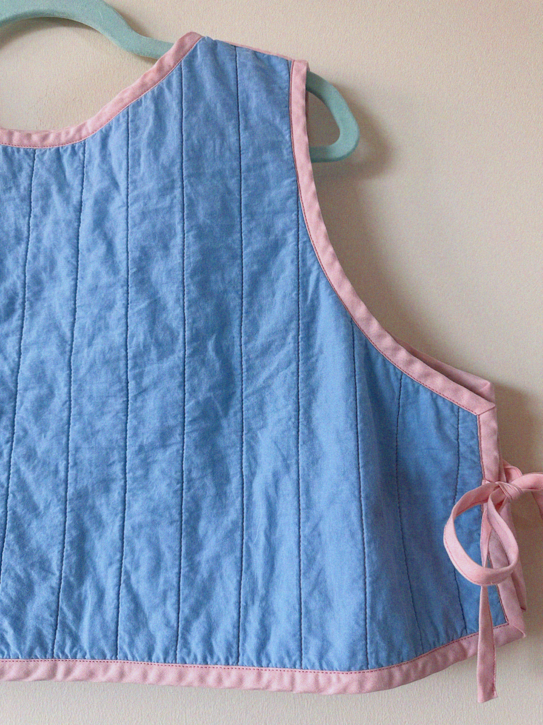 quilted reversible tie vest: pastel floral