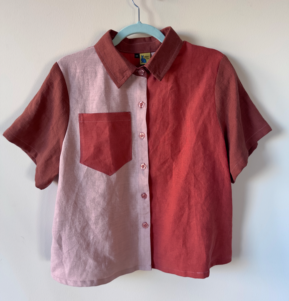 candy cane colorblock button up