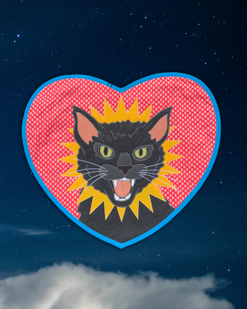 angry kitty wall quilt