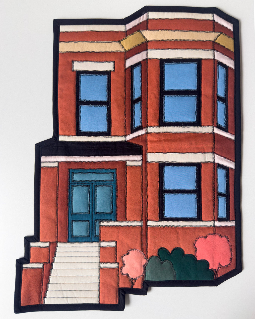 chicago two-flat wall quilt