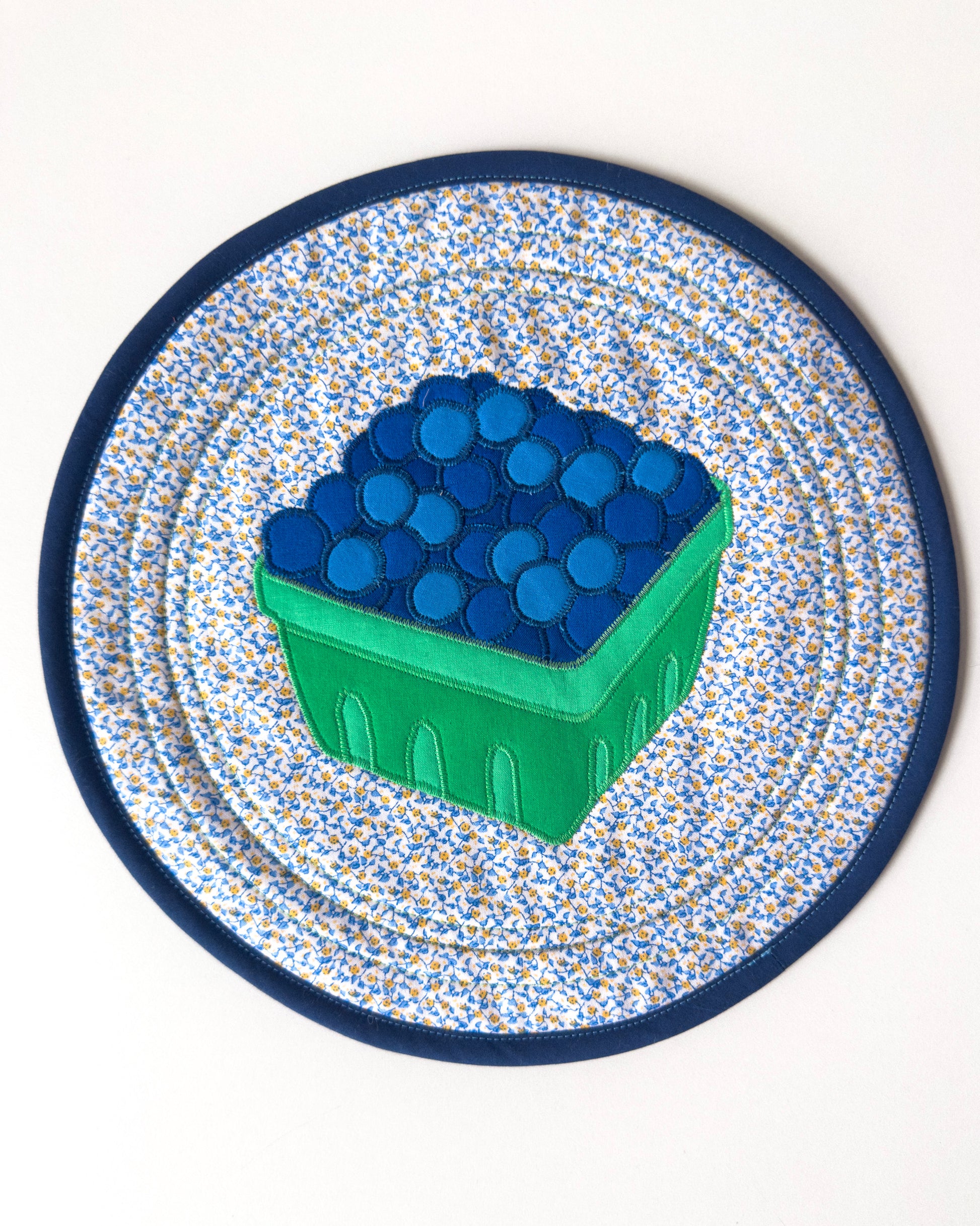 market blueberries wall quilt