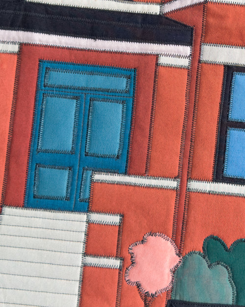 chicago two-flat wall quilt